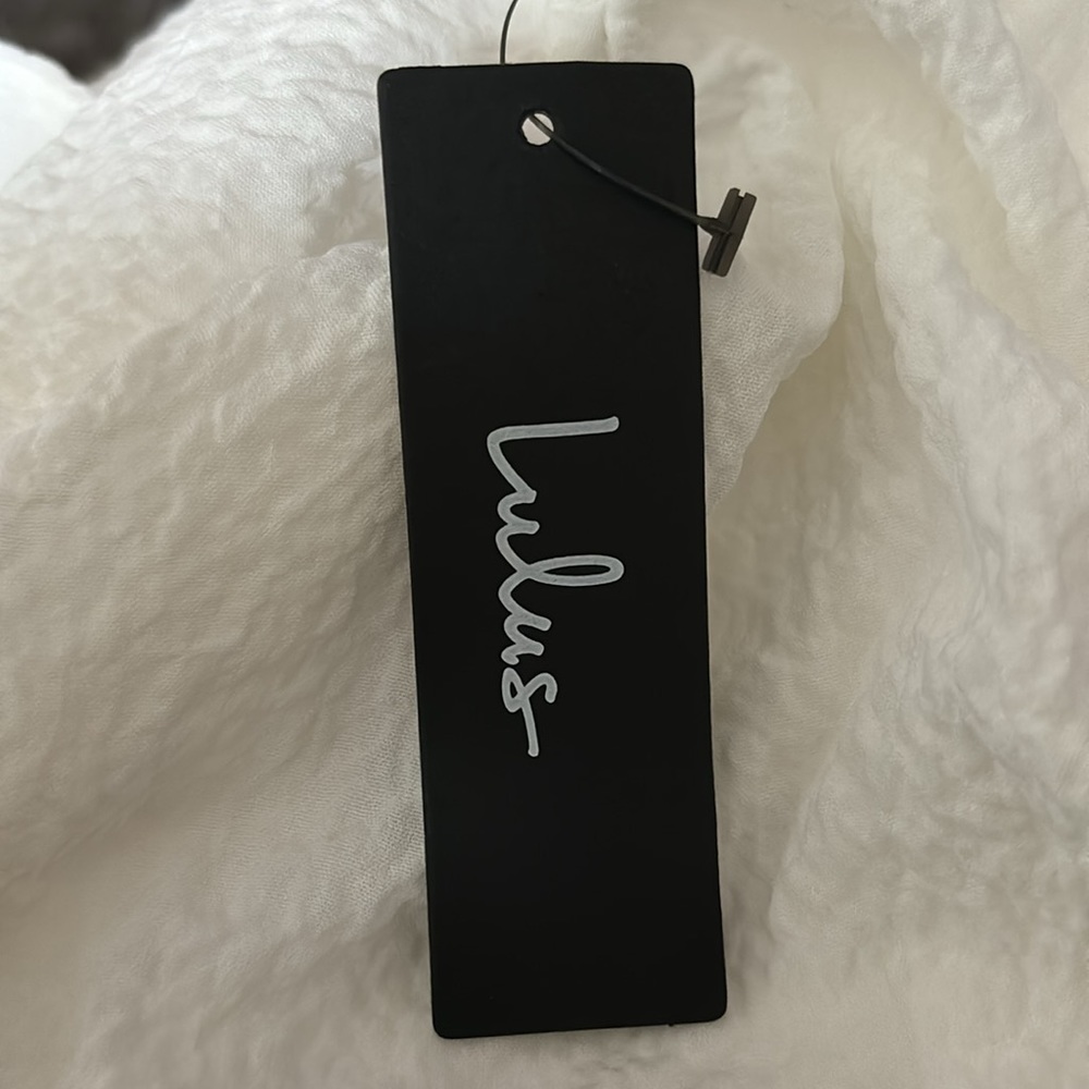 Lulu's White V-Neck Tiered Midi Dress - Picture 2 of 3
